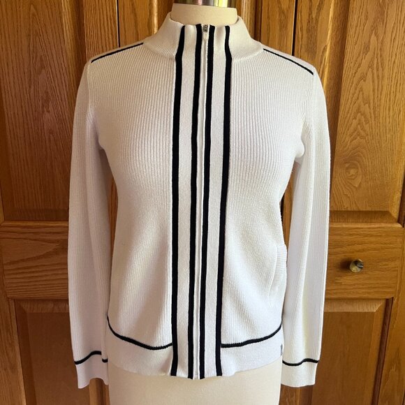TALBOTS - Coolmax Tipped Knit Jacket -- NEW with Tag - Picture 2 of 10